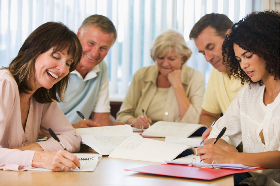 A study group can help you stay on top of coursework and meet new friends in your program.