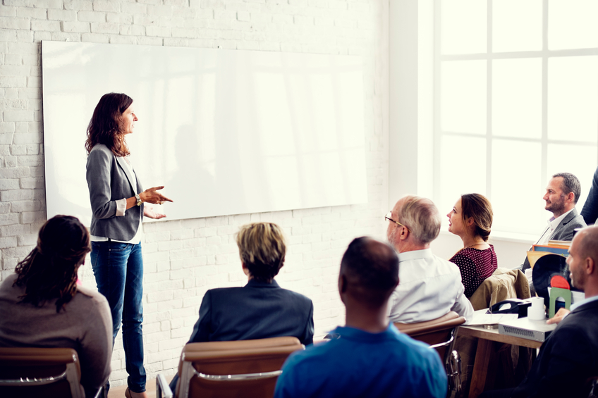 Business Training Grad giving a presentation